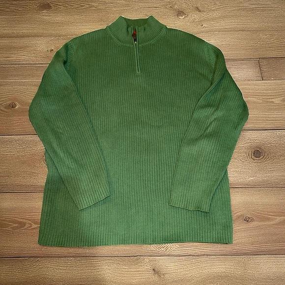 Mens Lands End Ribbed Sweater 1/4 Zip (XXL 50-52) - Picture 1 of 7